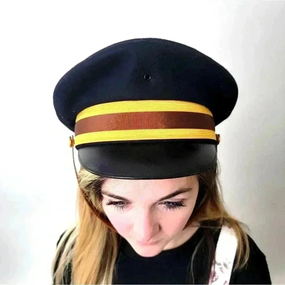 Vintage 70s Flight Ace Fur Felt Military Hat - Picture 11 of 12